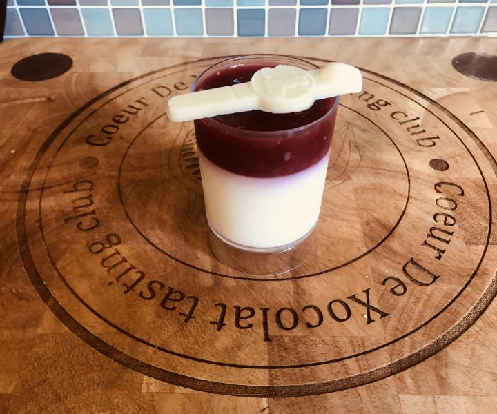 White chocolate and Raspberry panna cotta